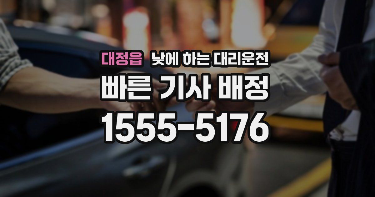 대정읍 낮에 하는 대리운전