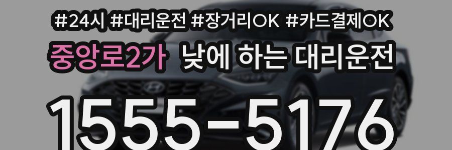 중앙로2가 낮에 하는 대리운전