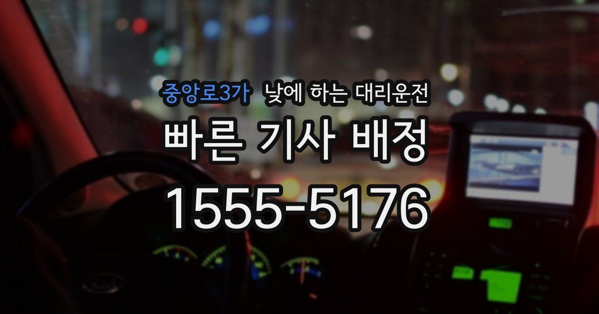 중앙로3가 낮에 하는 대리운전