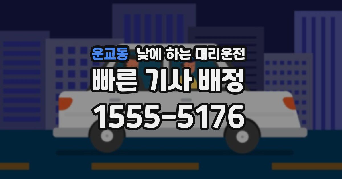 운교동 낮에 하는 대리운전