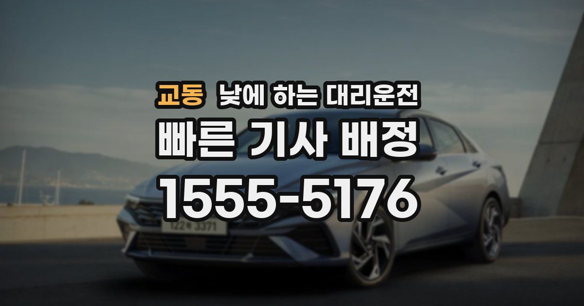 교동 낮에 하는 대리운전