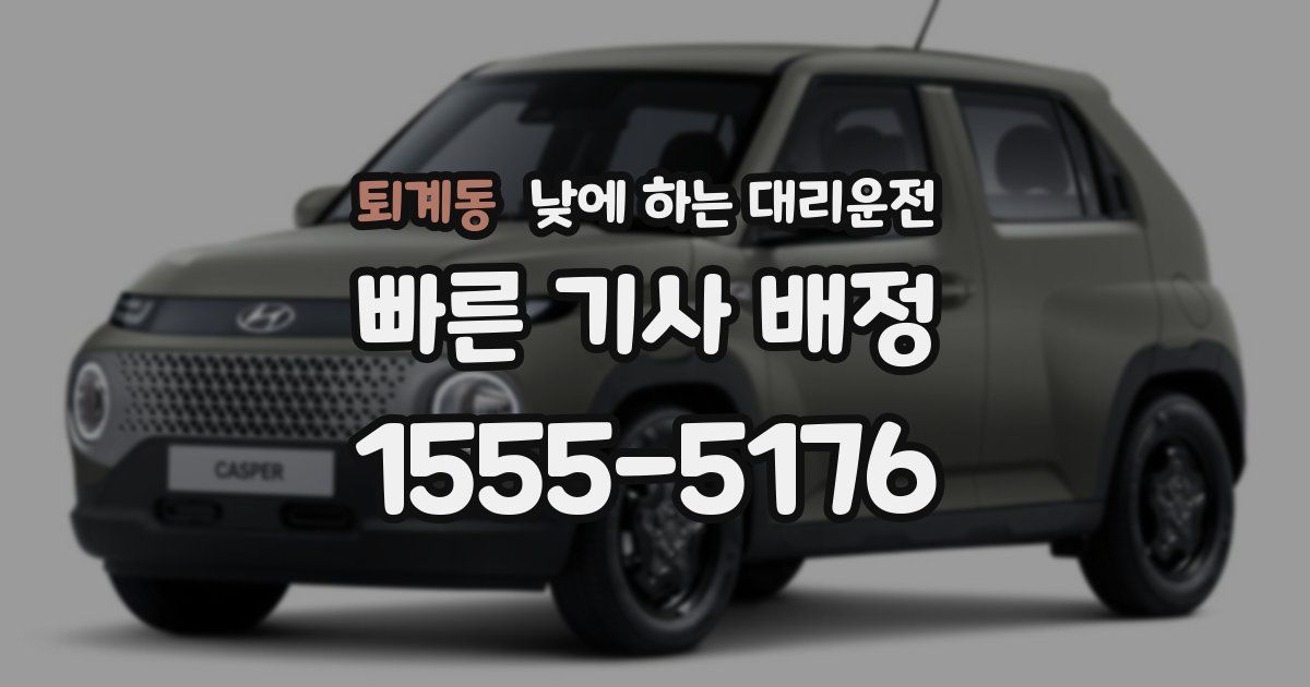 퇴계동 낮에 하는 대리운전