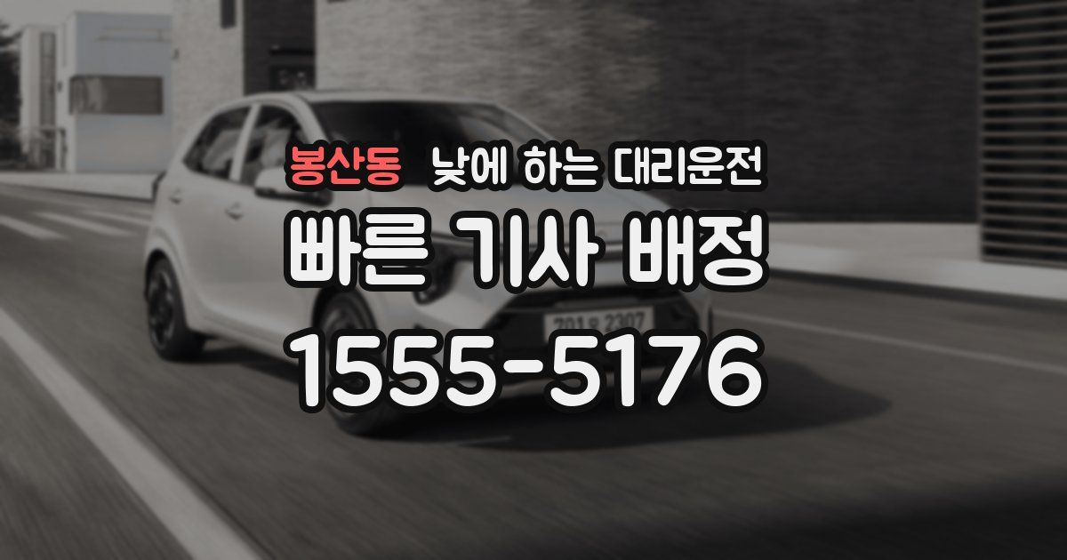 봉산동 낮에 하는 대리운전