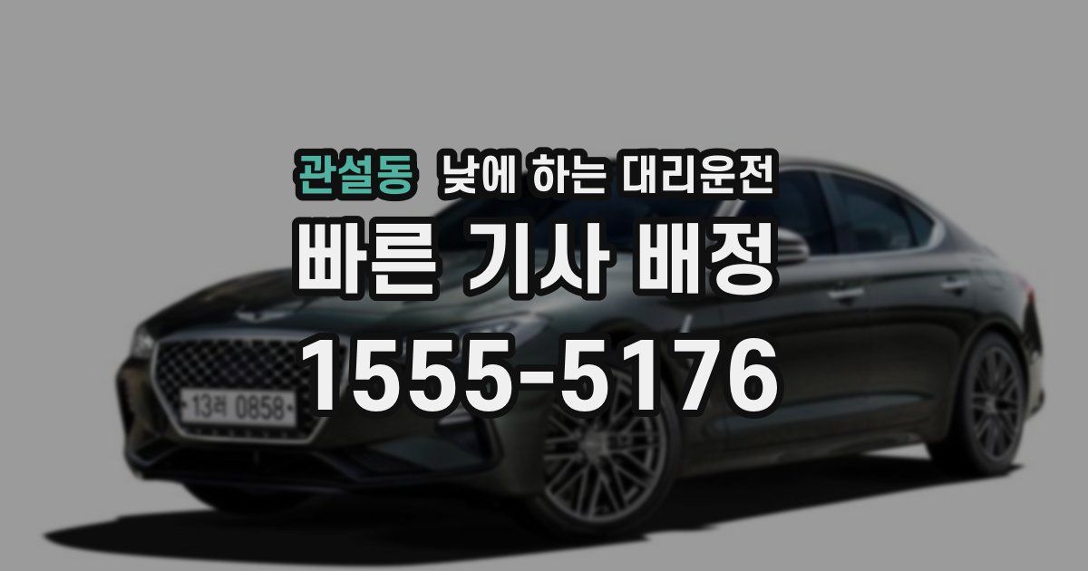 관설동 낮에 하는 대리운전