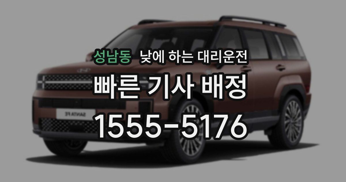 성남동 낮에 하는 대리운전