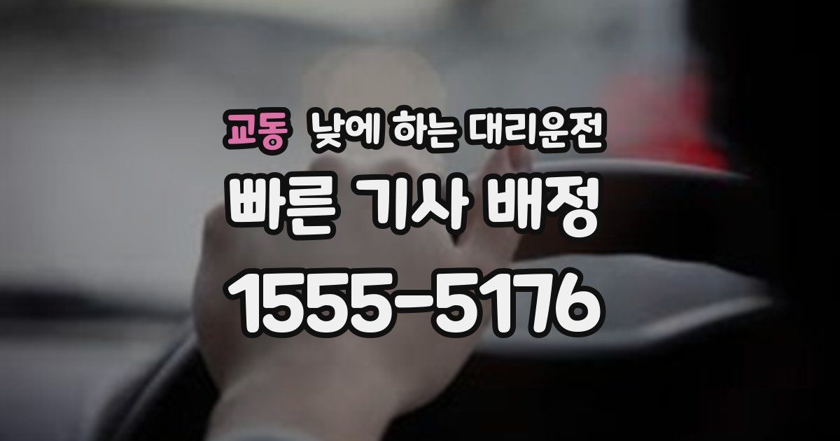 교동 낮에 하는 대리운전