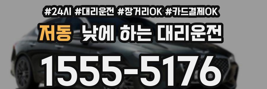 저동 낮에 하는 대리운전