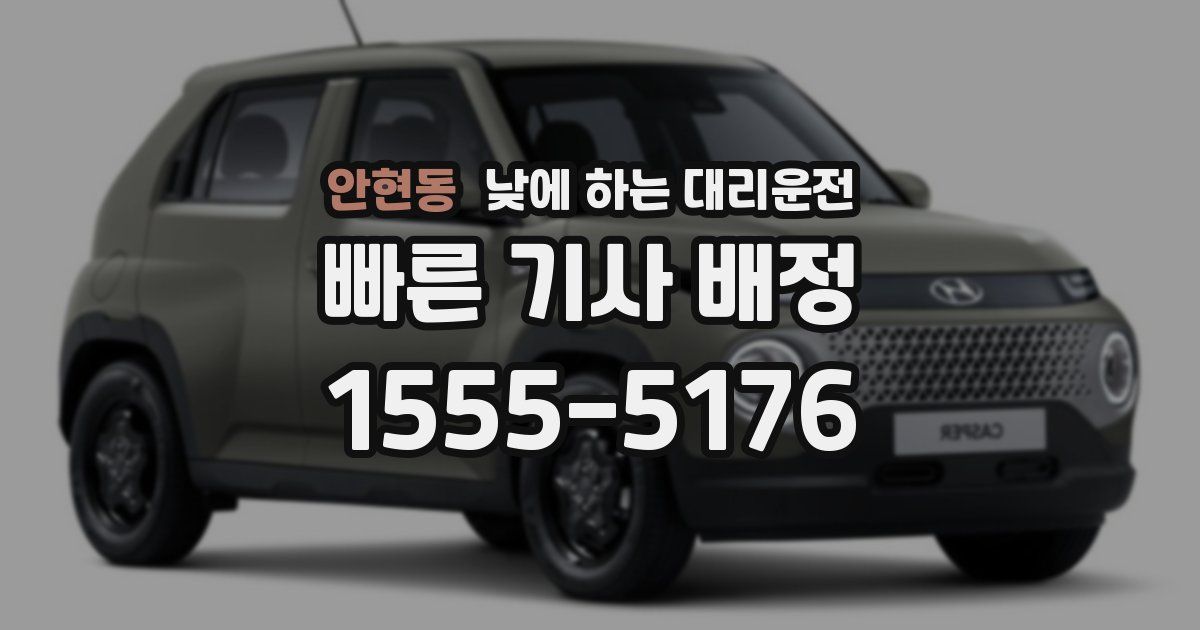 안현동 낮에 하는 대리운전