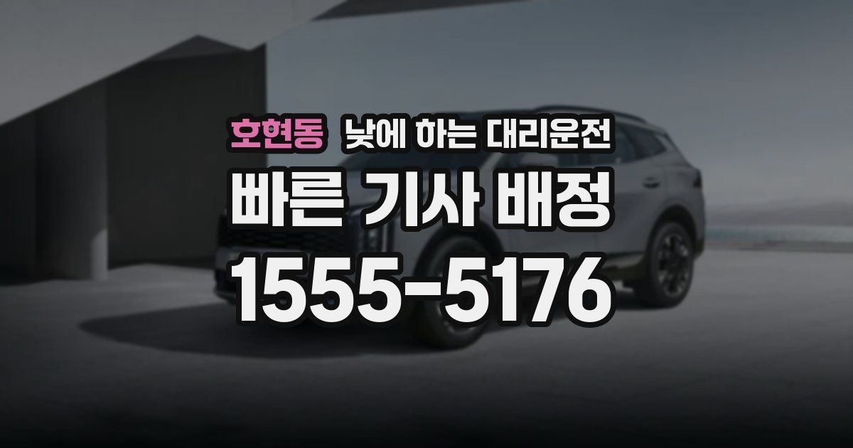 호현동 낮에 하는 대리운전