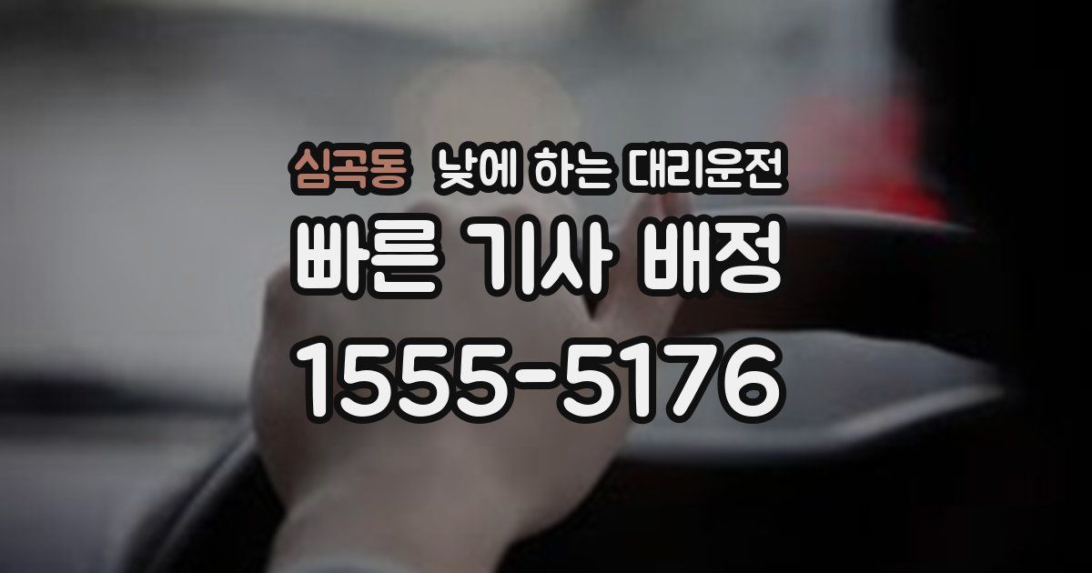 심곡동 낮에 하는 대리운전
