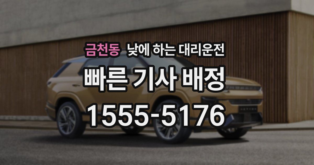 금천동 낮에 하는 대리운전