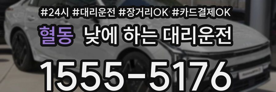 혈동 낮에 하는 대리운전