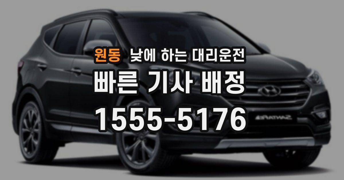 원동 낮에 하는 대리운전