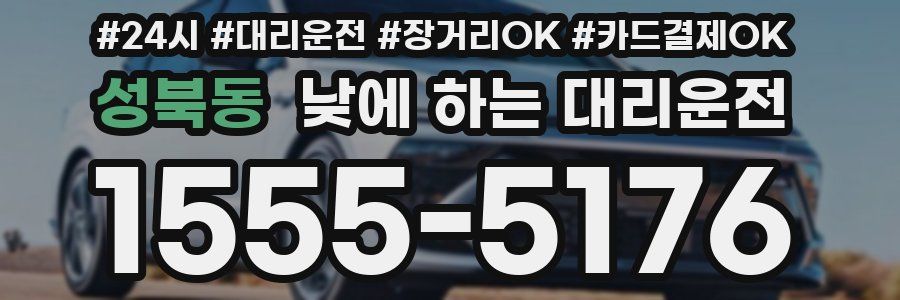 성북동 낮에 하는 대리운전