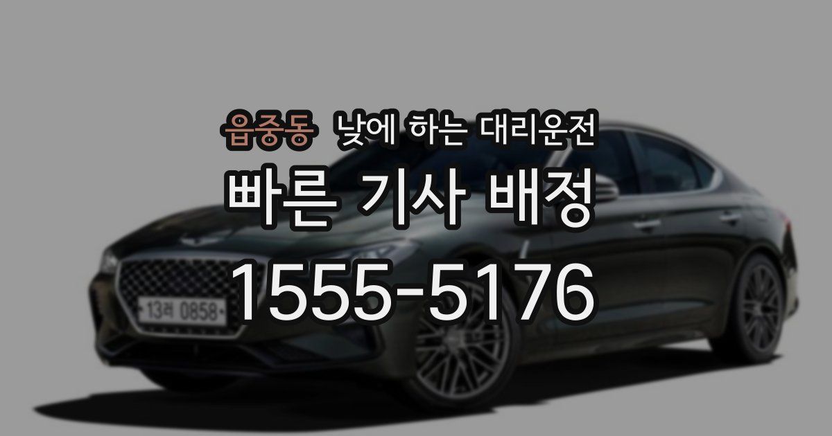 읍중동 낮에 하는 대리운전