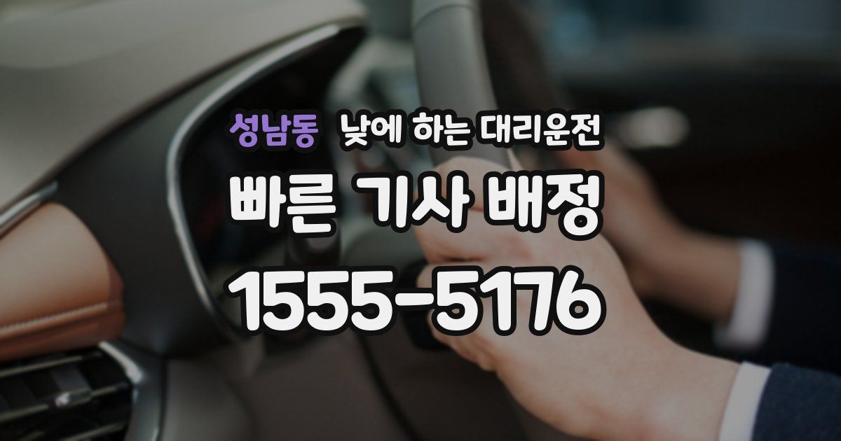 성남동 낮에 하는 대리운전