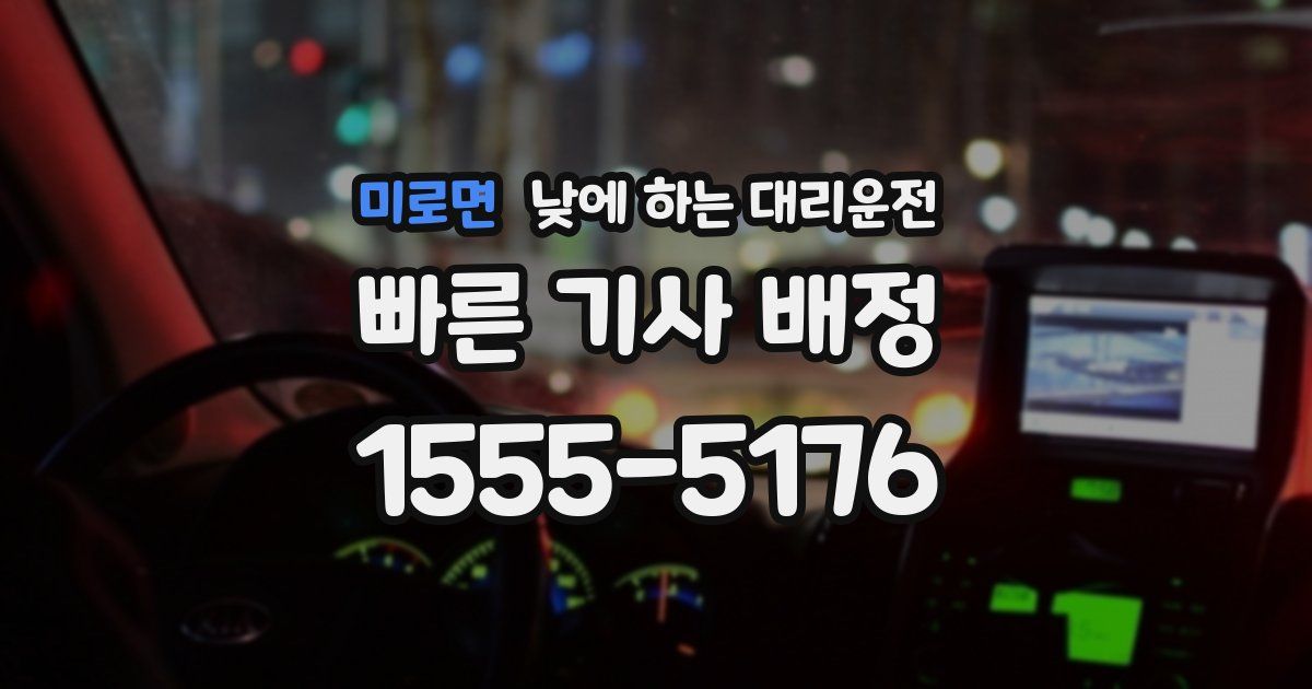 미로면 낮에 하는 대리운전