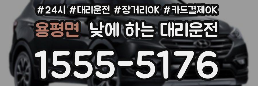 용평면 낮에 하는 대리운전