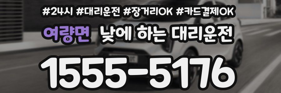 여량면 낮에 하는 대리운전