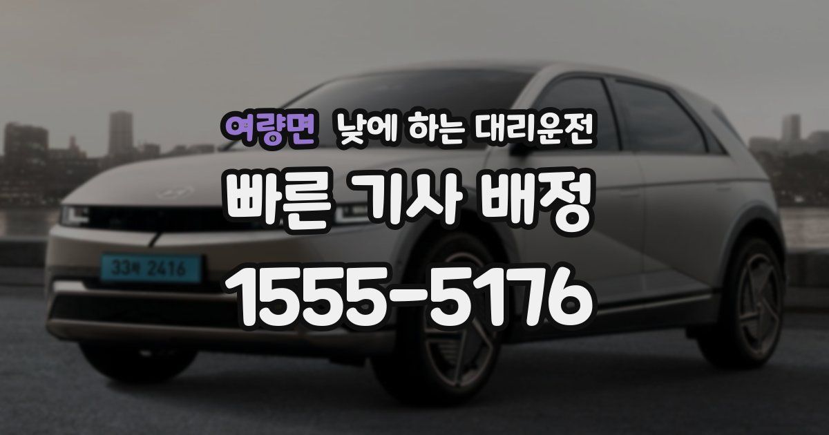 여량면 낮에 하는 대리운전