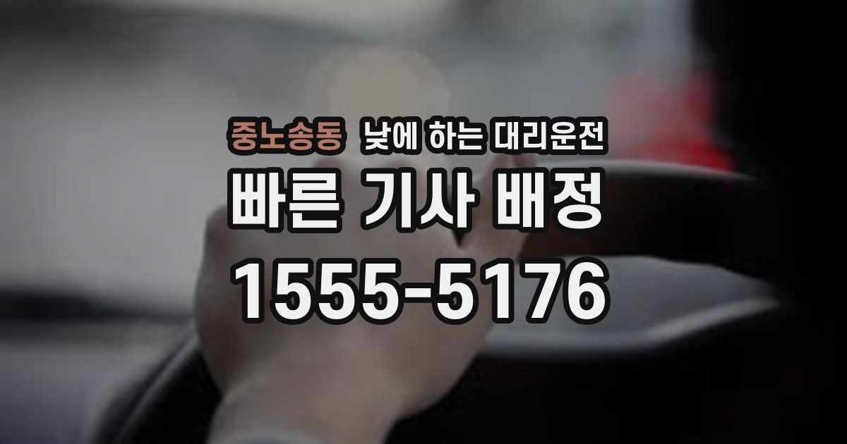 중노송동 낮에 하는 대리운전