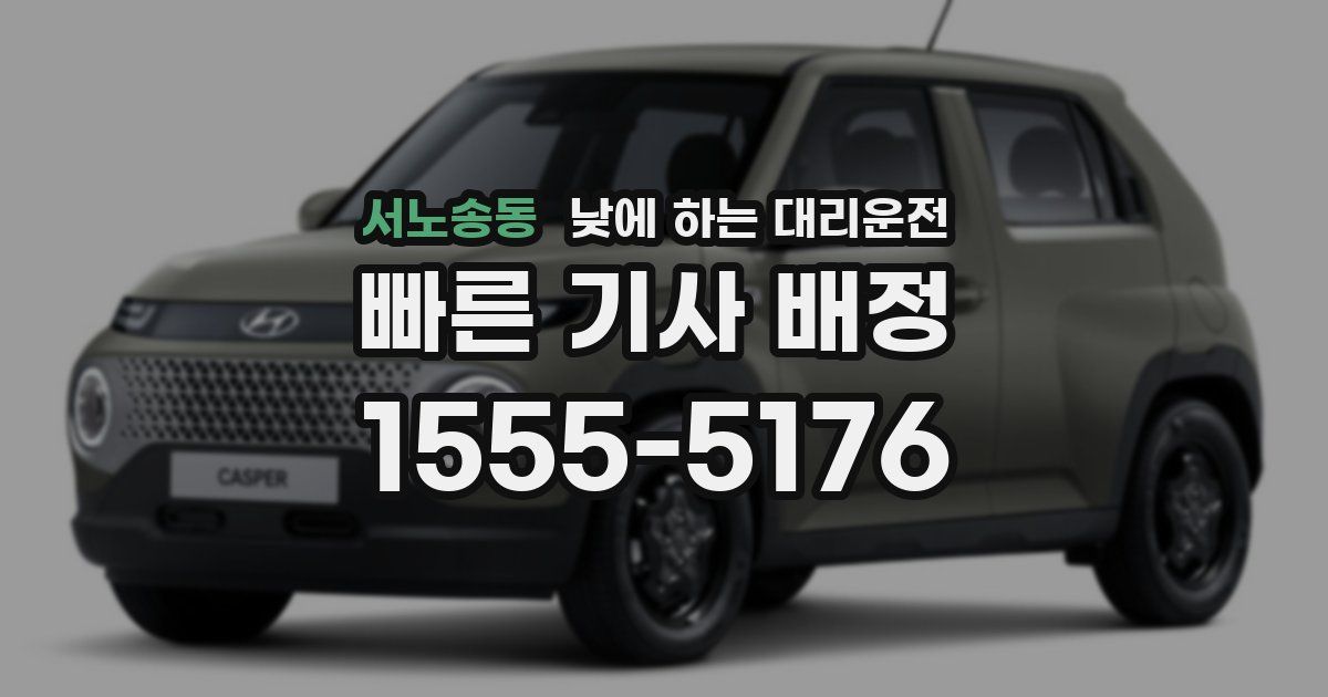 서노송동 낮에 하는 대리운전