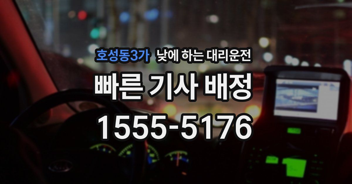 호성동3가 낮에 하는 대리운전