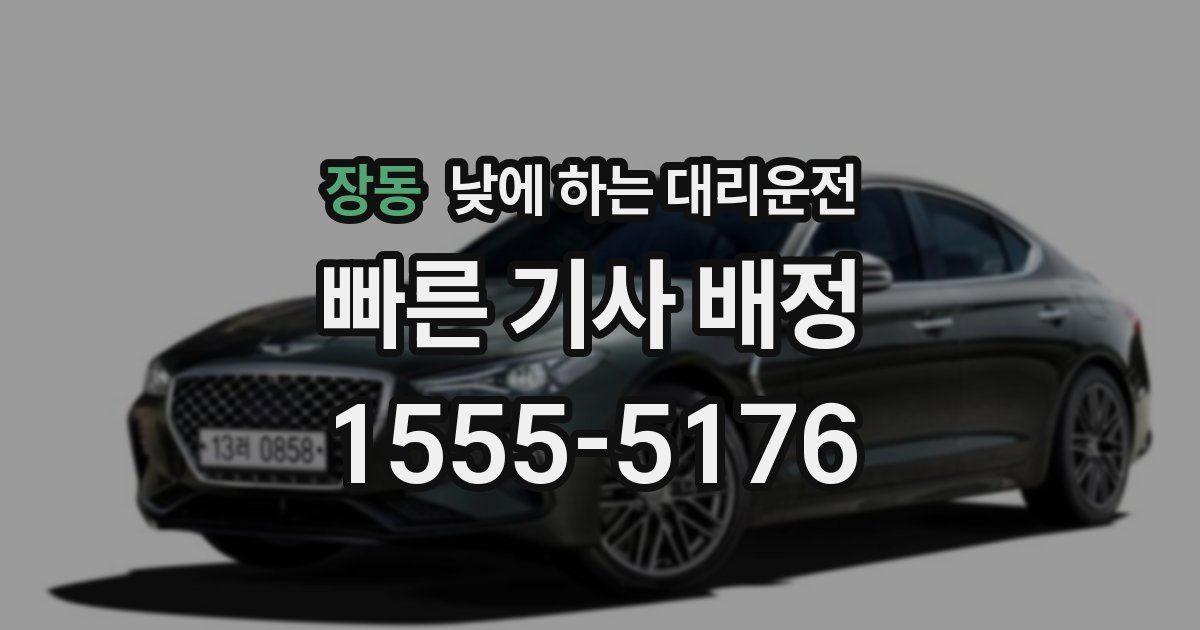 장동 낮에 하는 대리운전