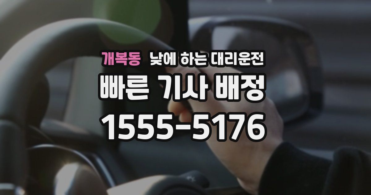 개복동 낮에 하는 대리운전