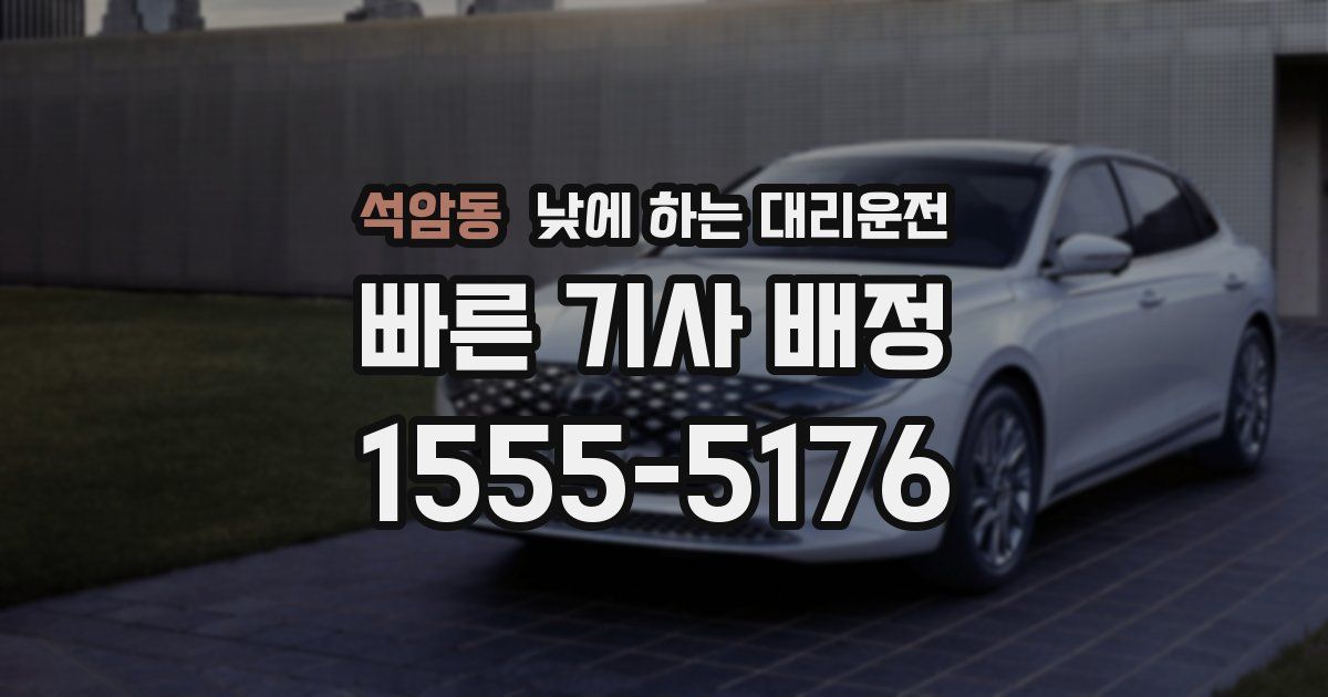 석암동 낮에 하는 대리운전