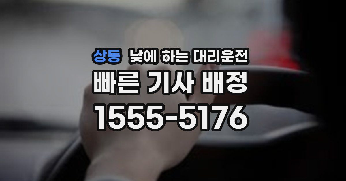 상동 낮에 하는 대리운전