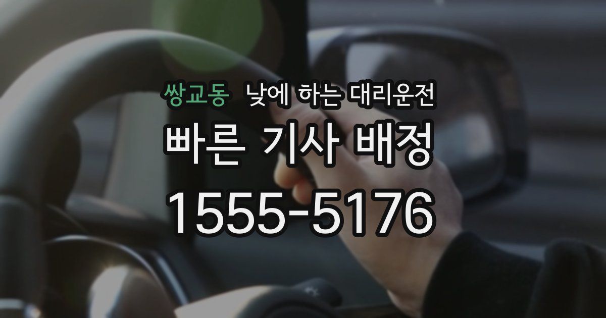 쌍교동 낮에 하는 대리운전