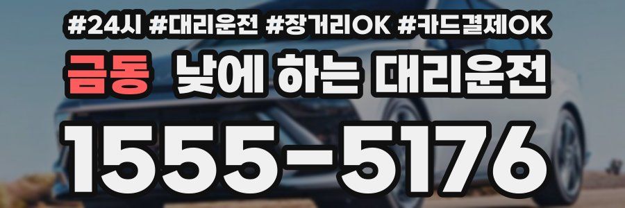금동 낮에 하는 대리운전