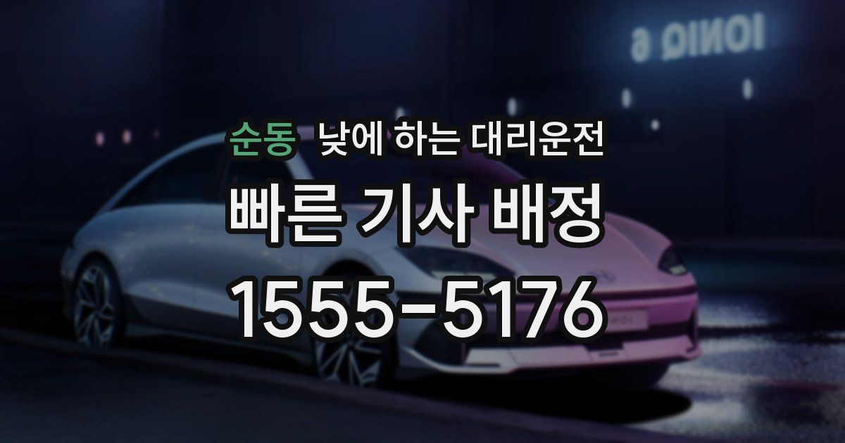 순동 낮에 하는 대리운전