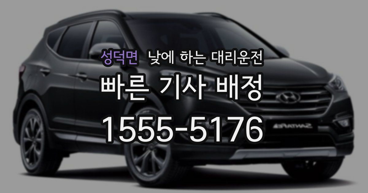 성덕면 낮에 하는 대리운전