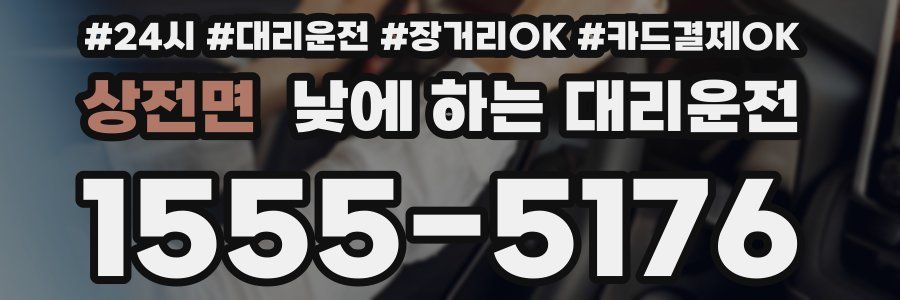 상전면 낮에 하는 대리운전