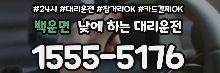 백운면 낮에 하는 대리운전