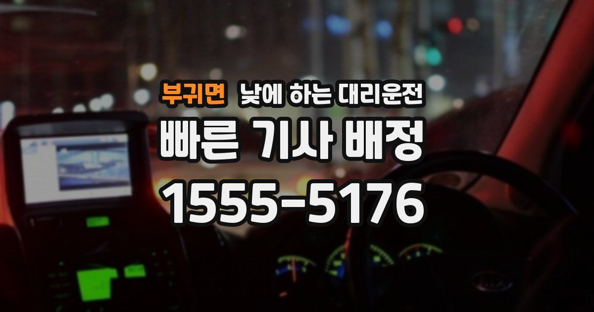 부귀면 낮에 하는 대리운전