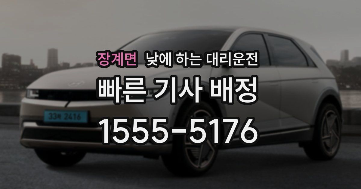 장계면 낮에 하는 대리운전