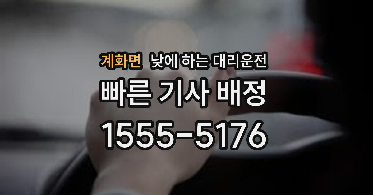 계화면 낮에 하는 대리운전