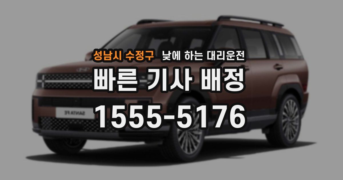 성남시 수정구 낮에 하는 대리운전