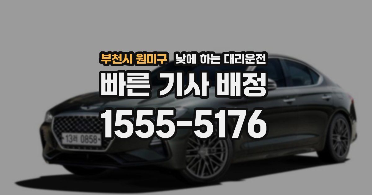 부천시 원미구 낮에 하는 대리운전