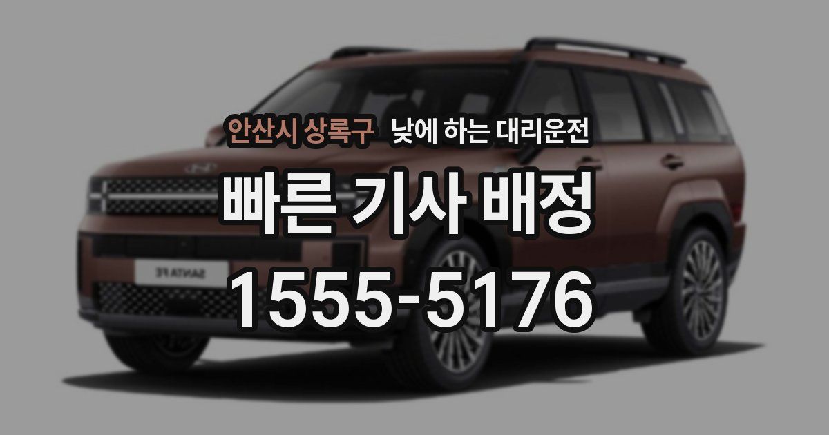 안산시 상록구 낮에 하는 대리운전