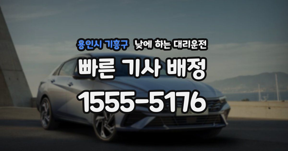 용인시 기흥구 낮에 하는 대리운전