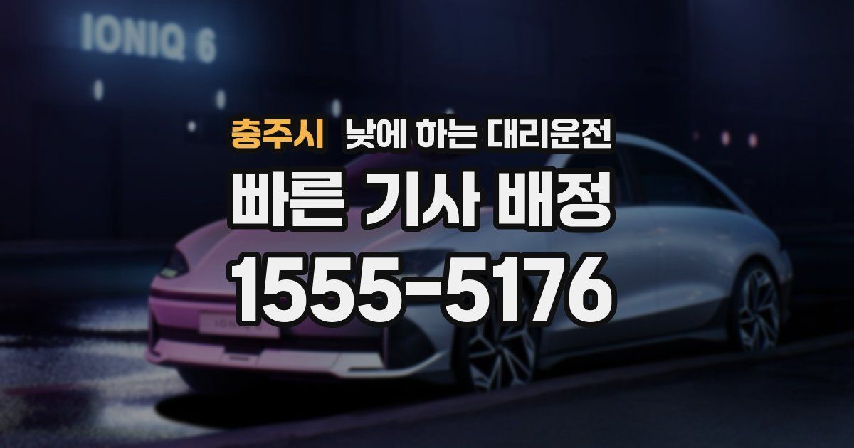 충주시 낮에 하는 대리운전