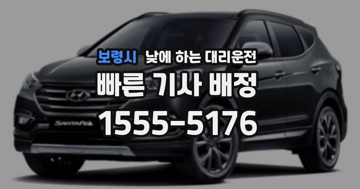 보령시 낮에 하는 대리운전