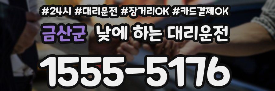 금산군 낮에 하는 대리운전