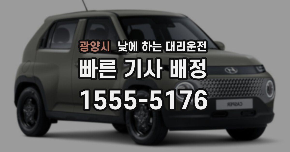 광양시 낮에 하는 대리운전