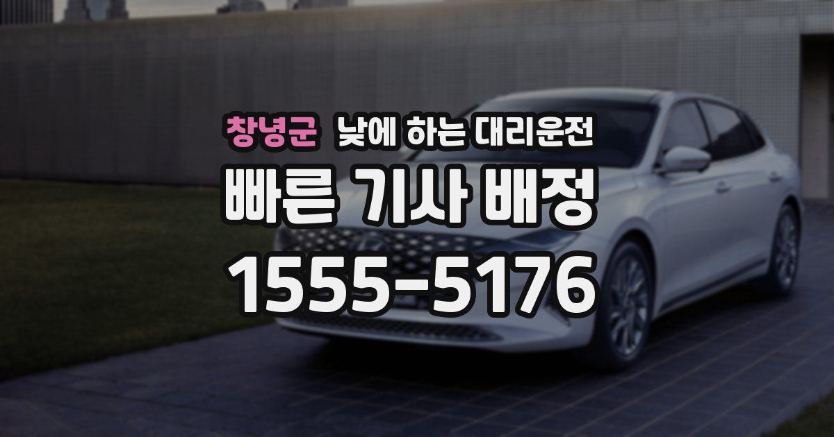 창녕군 낮에 하는 대리운전