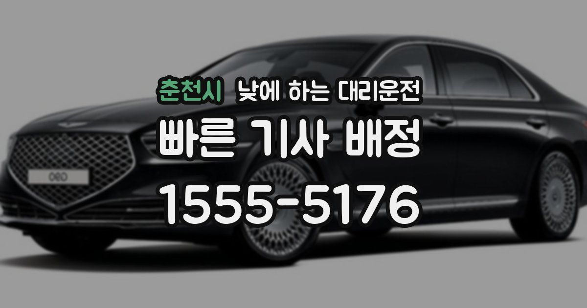 춘천시 낮에 하는 대리운전